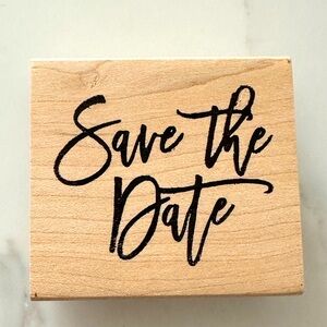 Paper Source Natural Wood 'Save the Date' Stamp NWT
